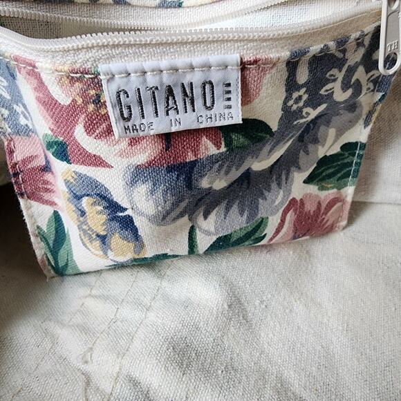 Gitano Floral Tapestry Weekender Duffle Bag With Leather Straps 90's Vintage - Picture 11 of 11